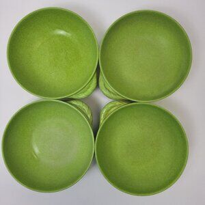 VTG Lot of 4 MCM Color Flyte MELMAC Handle Cereal Bowls By Branchell Lime Green